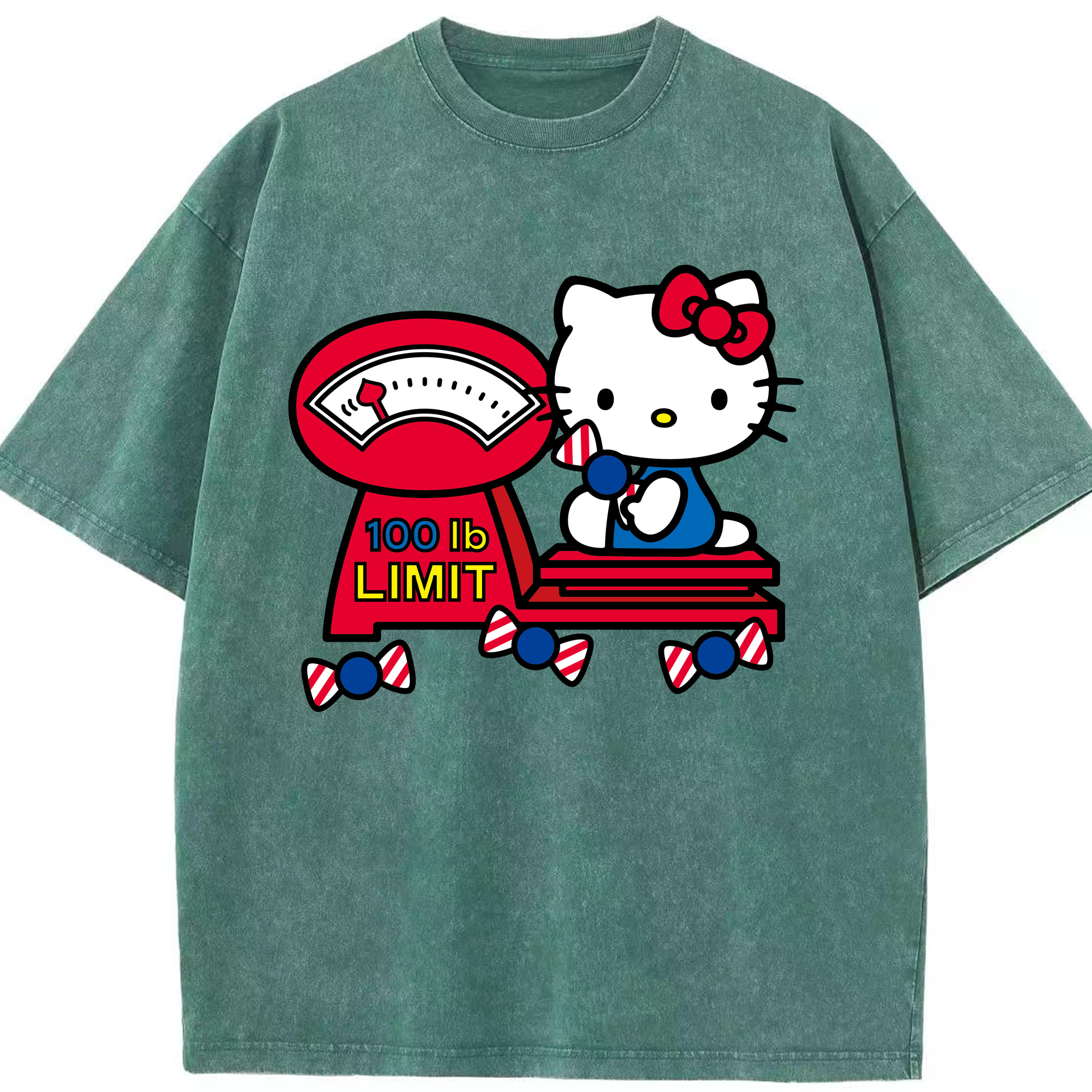 （画像用） Hello Kitty ハローキティ 綿100% ヴィンテージ風 半袖Tシャツ（フロントプリント）